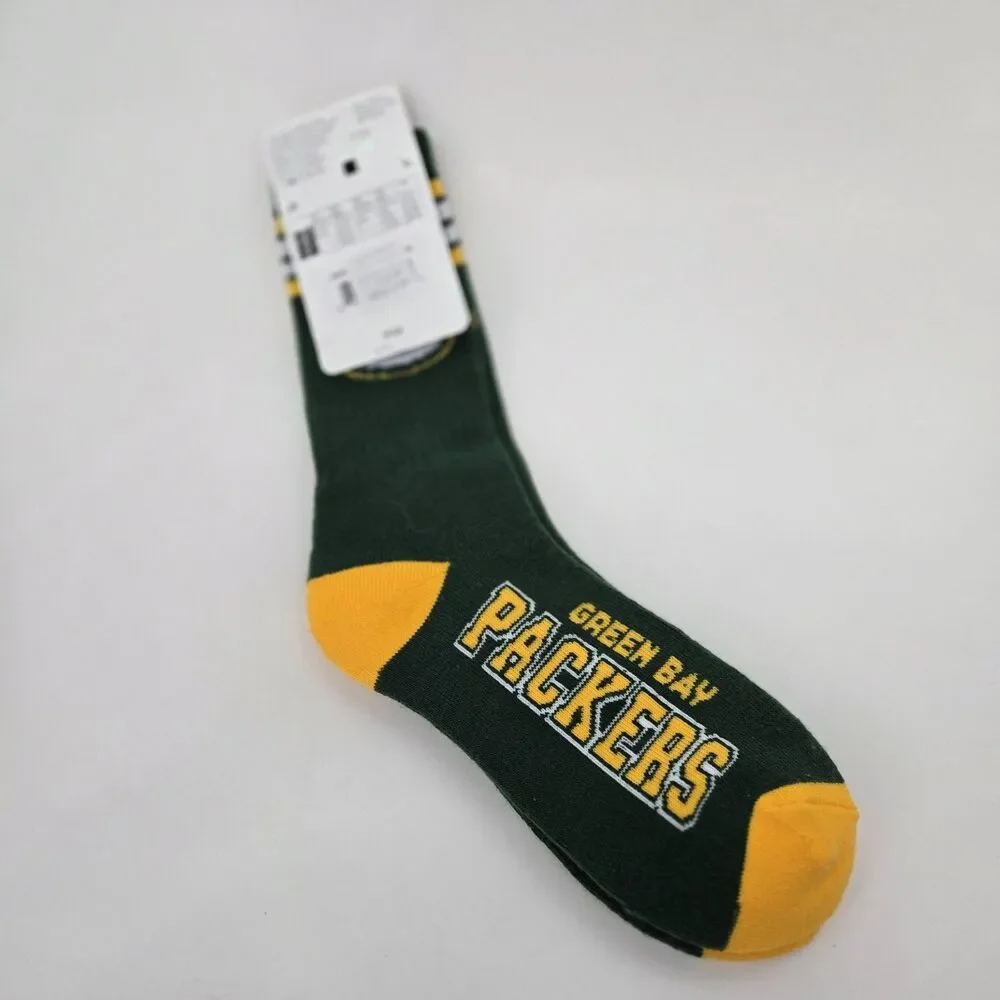 NFL Team Apparel Green‎ Bay Packers Wisconsin Football Crew Socks Mens 10-13